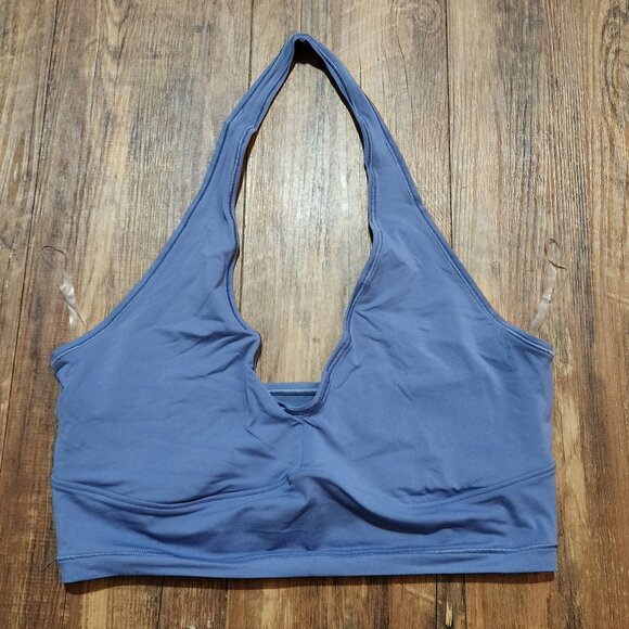 Victoria's Secret PINK Unlined Halter Blue Top Medium DD - Picture 1 of 5